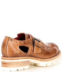 Bed Stu Dagny Perforated Leather Block Heel Oxfords