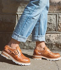 Bed Stu Dagny Perforated Leather Block Heel Oxfords