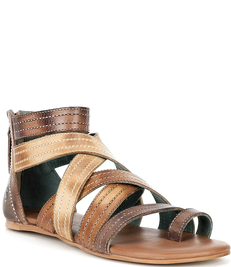 Roan Royalty Tri-Tone Leather Strappy Gladiator Sandals
