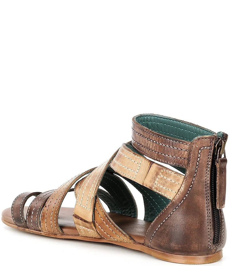 Roan Royalty Tri-Tone Leather Strappy Gladiator Sandals