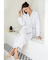 Sleep Sense Spa Dot Grey Long Terry Cozy Robe