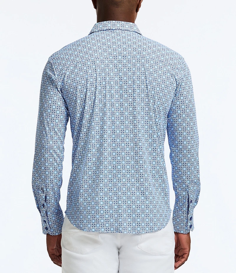 Robert Graham Caspian Stretch Knit Long Sleeve Woven Shirt