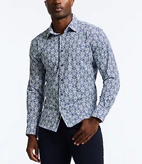 Robert Graham Comoros Stretch Knit Long Sleeve Woven Shirt