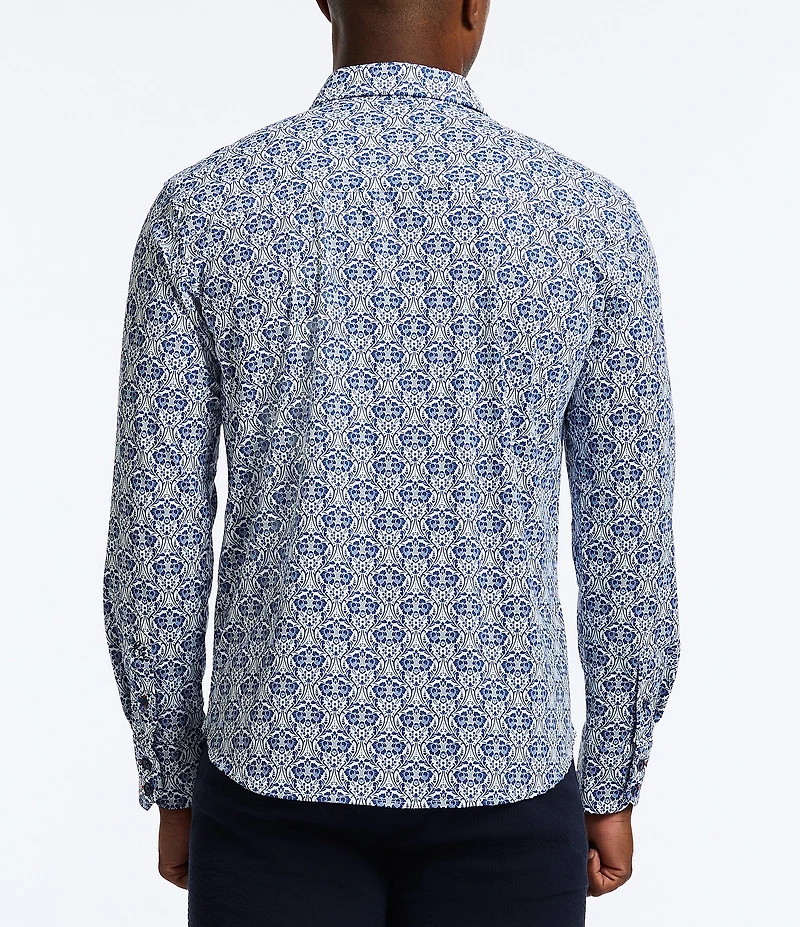 Robert Graham Comoros Stretch Knit Long Sleeve Woven Shirt