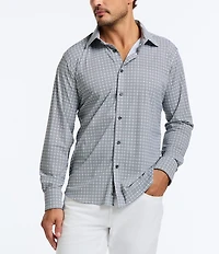 Robert Graham Gresham Stretch Knit Long Sleeve Woven Shirt