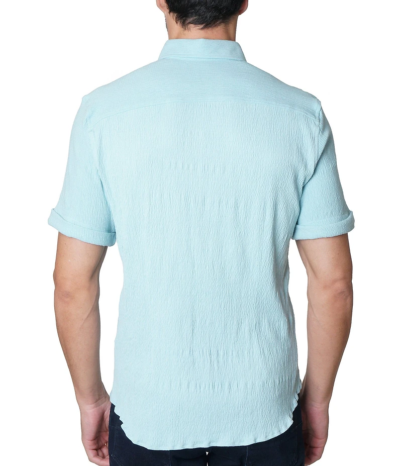 Robert Graham Hammond Stretch Knit Short Sleeve Woven Shirt