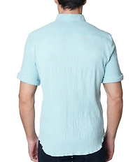 Robert Graham Hammond Stretch Knit Short Sleeve Woven Shirt