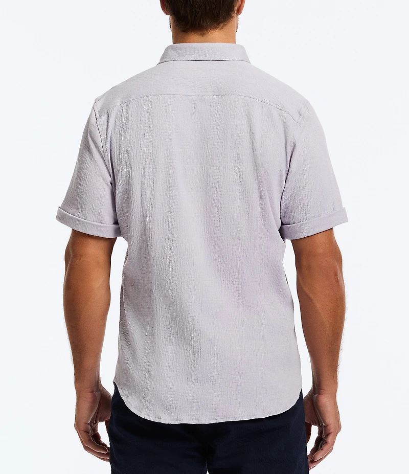 Robert Graham Hammond Stretch Knit Short Sleeve Woven Shirt