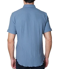 Robert Graham Hammond Stretch Knit Short Sleeve Woven Shirt