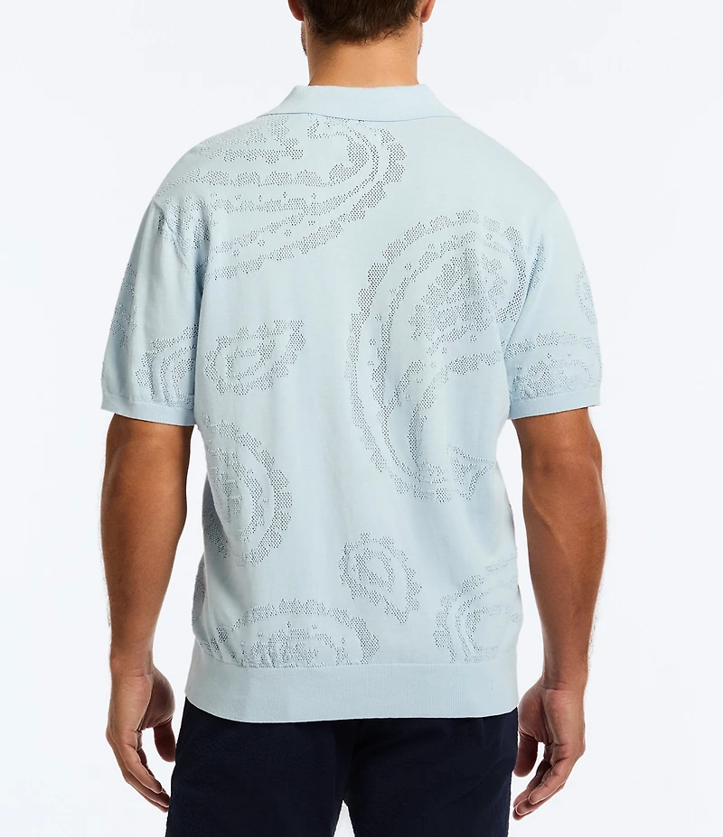 Robert Graham Holbrook Short Sleeve Knit Polo Sweater