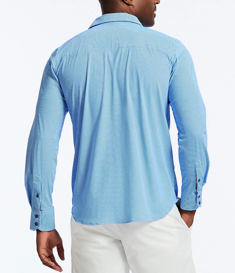 Robert Graham Leros Knit Stretch Long Sleeve Woven Shirt