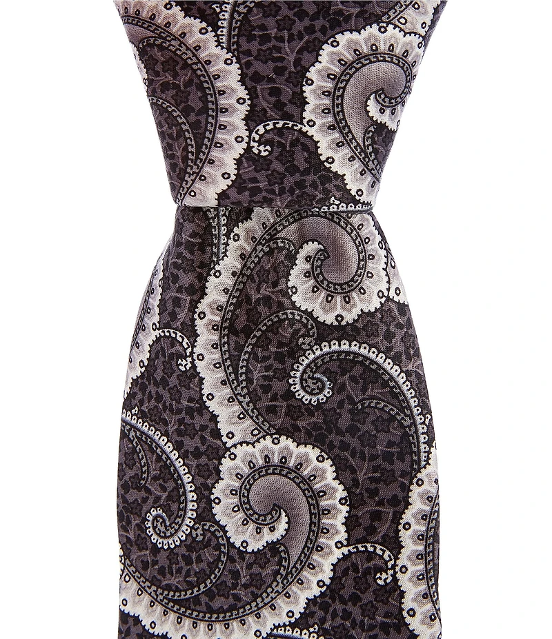 Robert Graham Paisley Printed Open Pine Traditional Silk Hand Tie