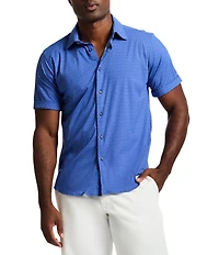Robert Graham Pidmont Stretch Knit Short Sleeve Woven Shirt