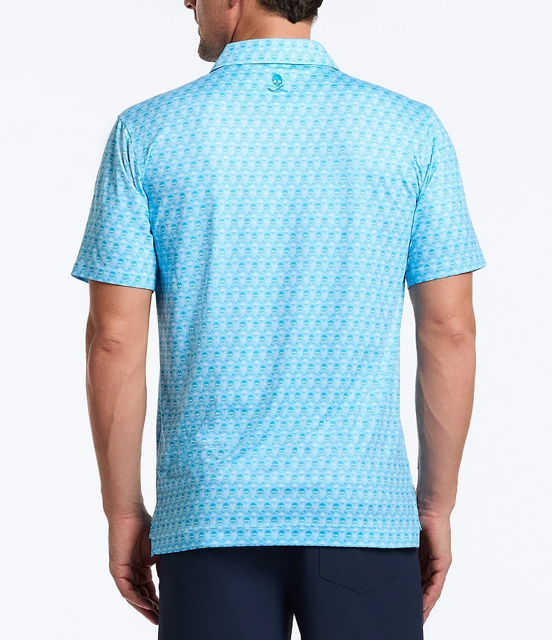 Robert Graham Skull Swing Performance Stretch Short Sleeve Polo Shirt