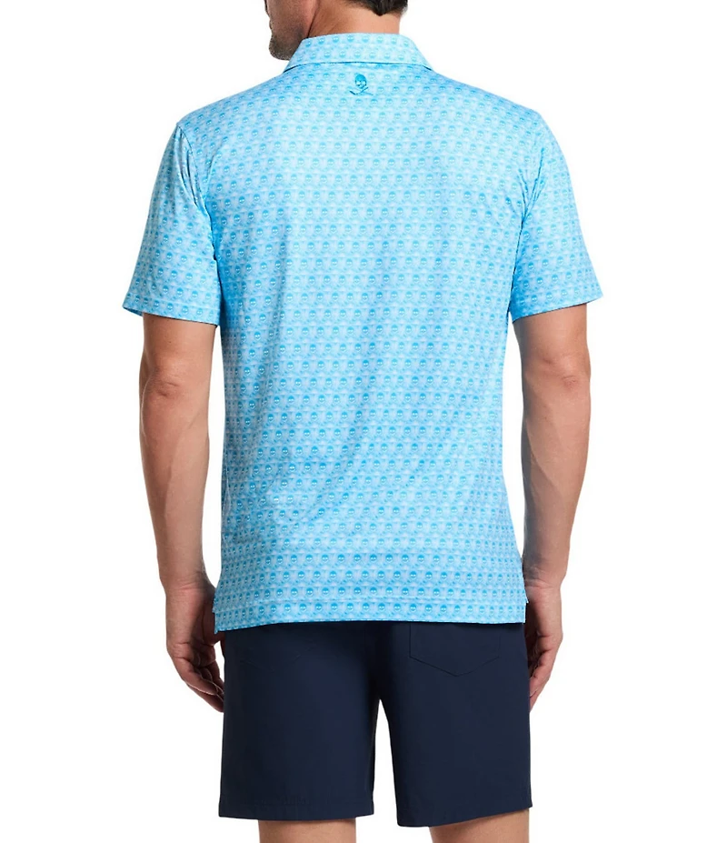 Robert Graham Skull Swing Performance Stretch Short Sleeve Polo Shirt