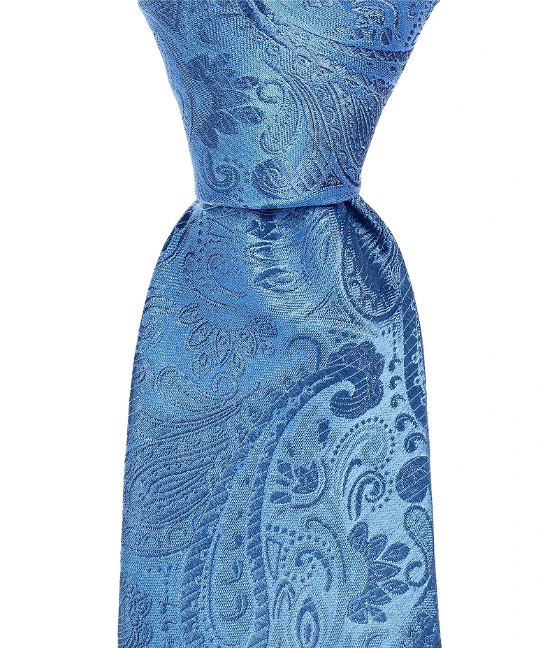 Robert Graham Solid Paisley 3 1/4#double; Silk Tie