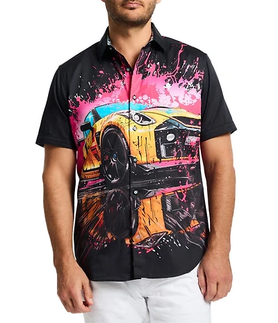 Robert Graham Splash Drifter Stretch Short Sleeve Woven Shirt