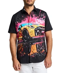 Robert Graham Splash Drifter Stretch Short Sleeve Woven Shirt