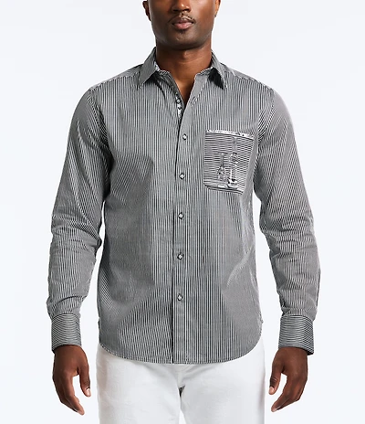 Robert Graham Striped Perspective Stretch Long Sleeve Woven Shirt