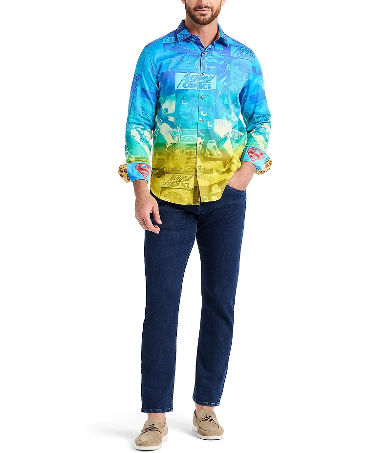 Robert Graham Superman X Robert Graham Up Up Away Long Sleeve Woven Shirt