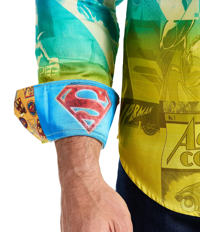 Robert Graham Superman X Robert Graham Up Up Away Long Sleeve Woven Shirt