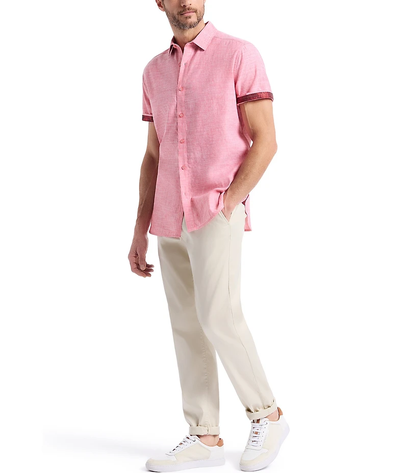 Robert Graham Sutton Linen Short Sleeve Woven Shirt