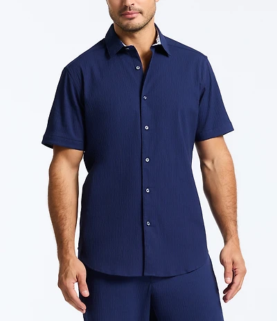 Robert Graham Thresher Stretch Seersucker Short Sleeve Woven Shirt