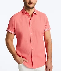 Robert Graham Thresher Stretch Seersucker Short Sleeve Woven Shirt
