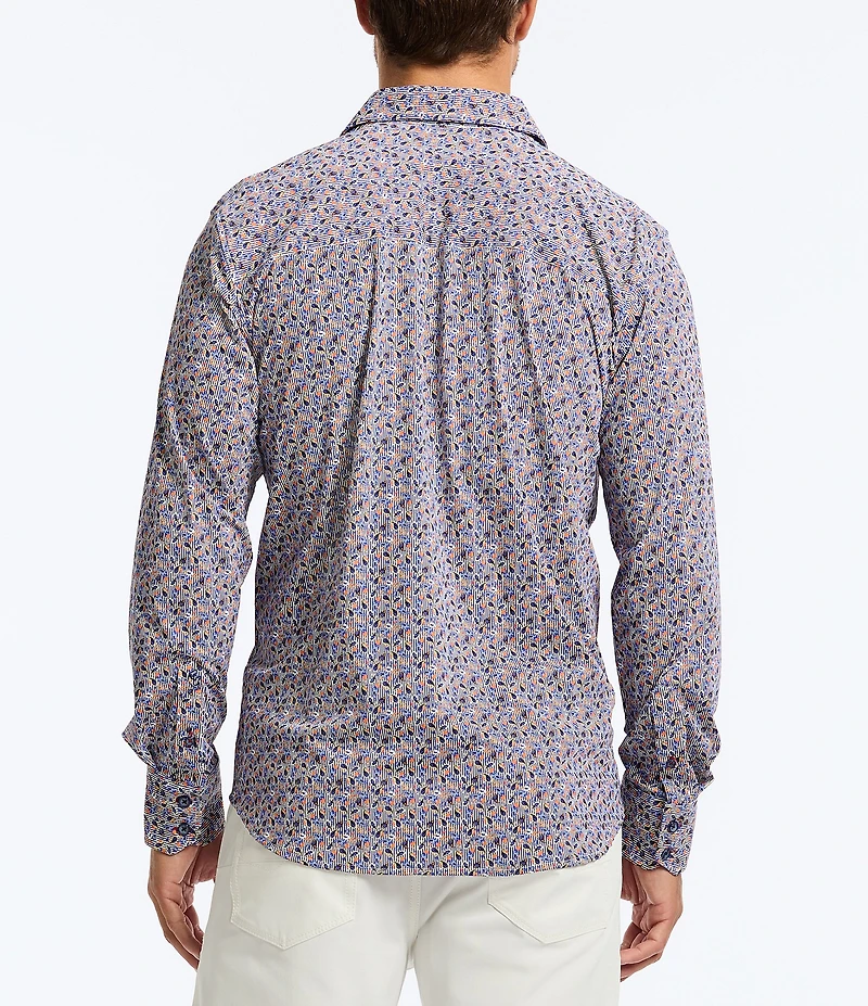 Robert Graham Tiburon Stretch Knit Long Sleeve Woven Shirt