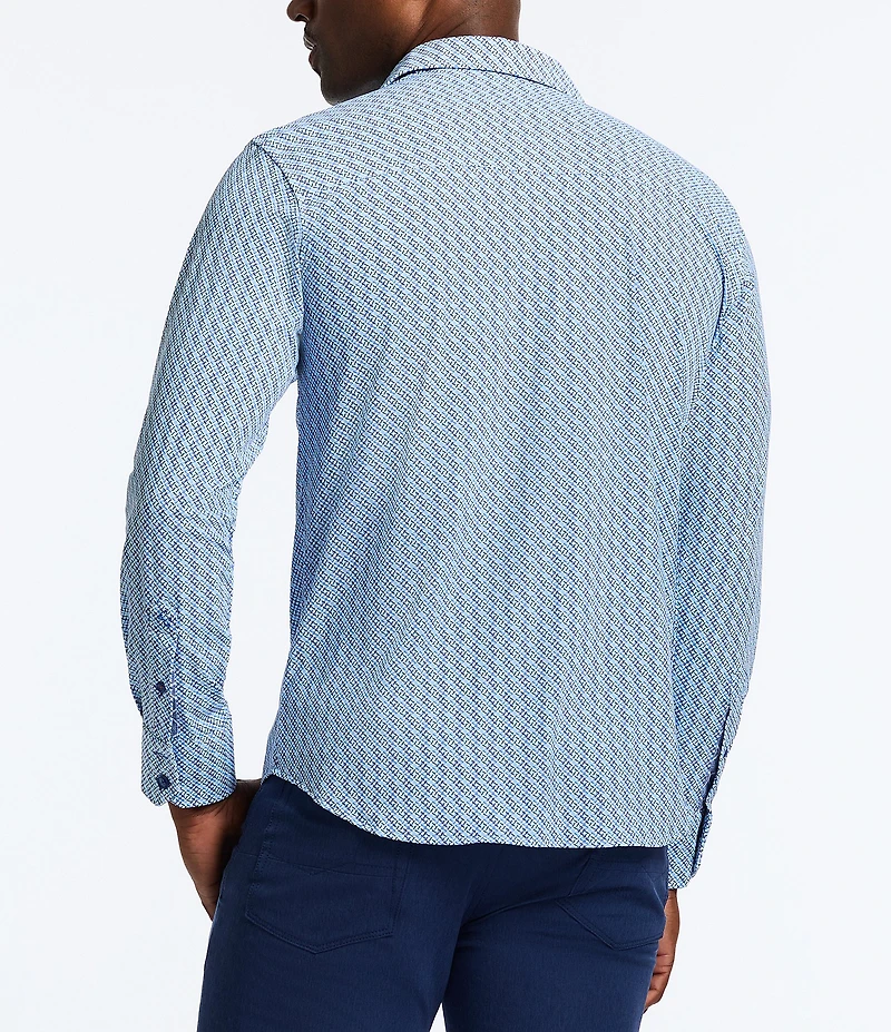Robert Graham Wilshire Stretch Knit Long Sleeve Woven Shirt