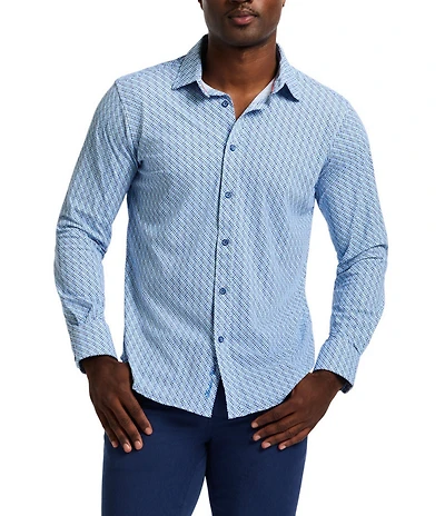 Robert Graham Wilshire Stretch Knit Long Sleeve Woven Shirt