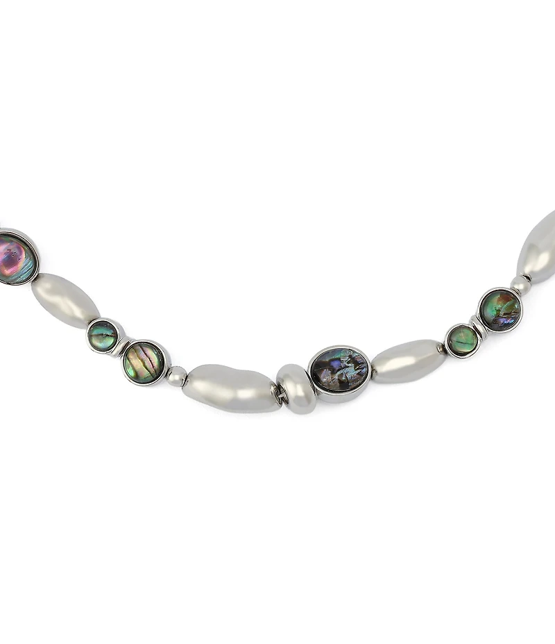 Robert Lee Morris Soho Abalone Beaded Collar Necklace