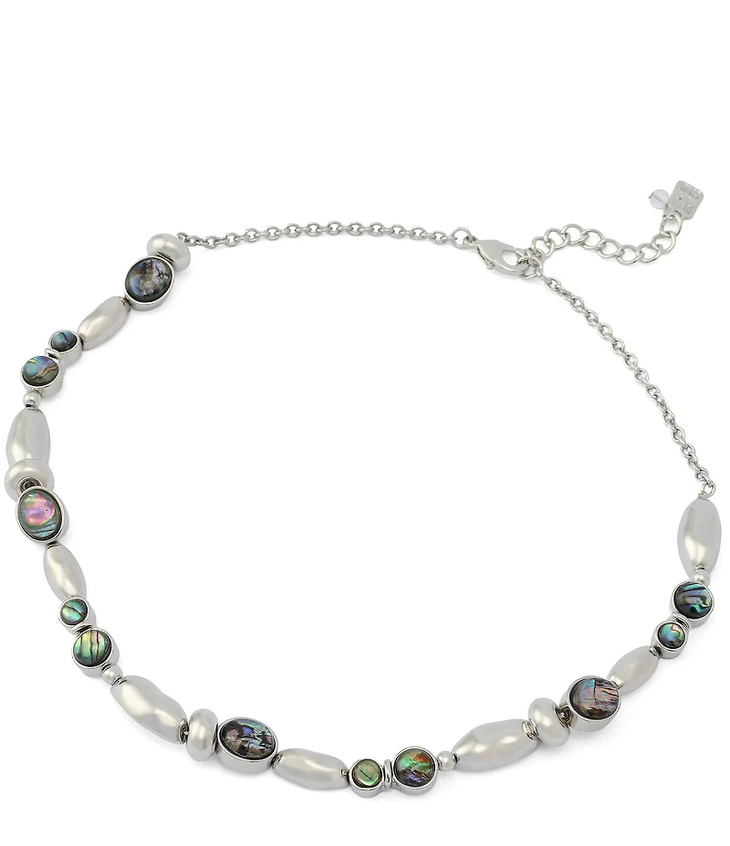 Robert Lee Morris Soho Abalone Beaded Collar Necklace