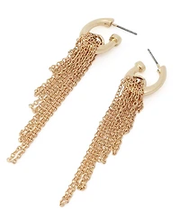 Robert Lee Morris Soho Chain Fringe Huggie Hoop Earrings