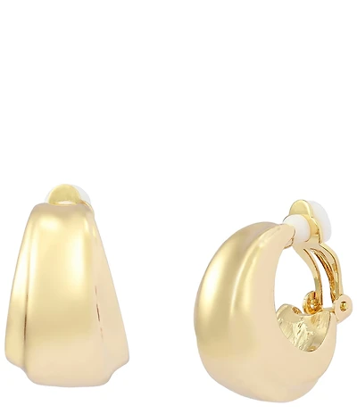 Robert Lee Morris Soho Chubby Huggie Hoop Clip Earrings