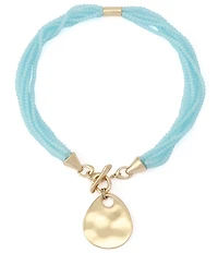 Robert Lee Morris Soho Disc Seed Bead Short Pendant Necklace