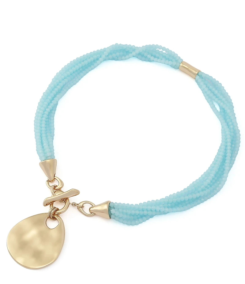 Robert Lee Morris Soho Disc Seed Bead Short Pendant Necklace