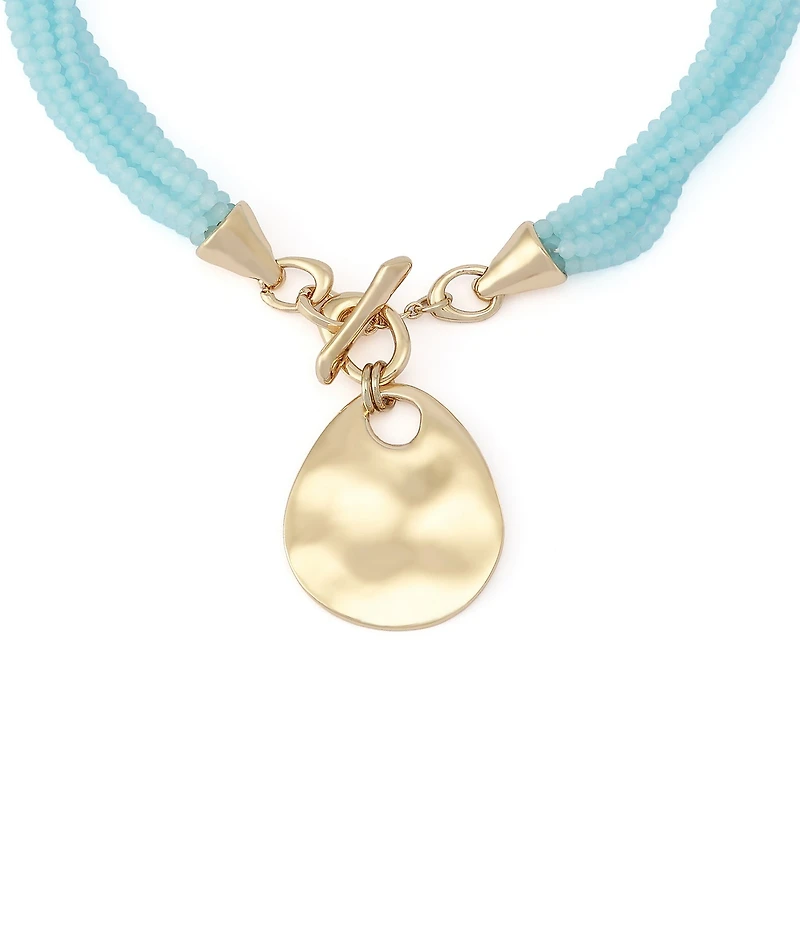 Robert Lee Morris Soho Disc Seed Bead Short Pendant Necklace