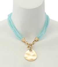 Robert Lee Morris Soho Disc Seed Bead Short Pendant Necklace