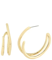 Robert Lee Morris Soho Fluid Bypass Medium Hoop Earrings