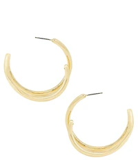 Robert Lee Morris Soho Fluid Bypass Medium Hoop Earrings