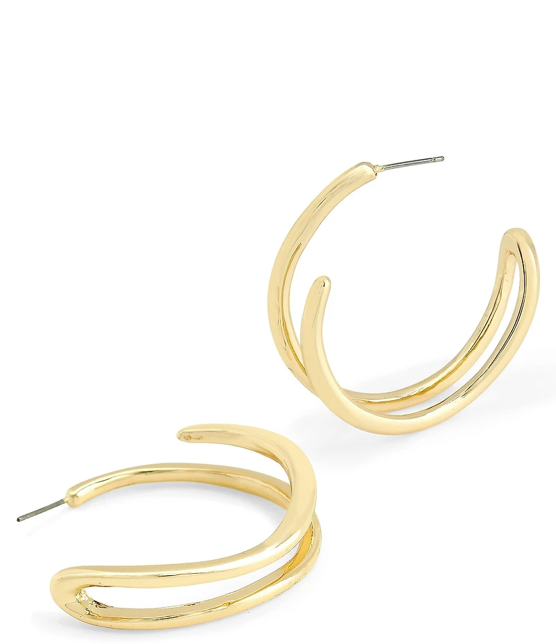 Robert Lee Morris Soho Fluid Bypass Medium Hoop Earrings
