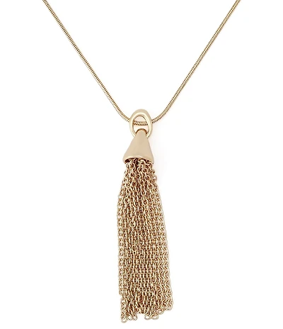 Robert Lee Morris Soho Fringe Tassel Long Pendant Necklace