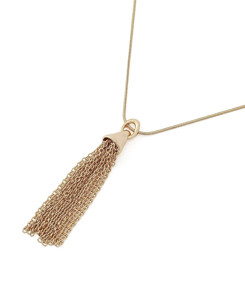 Robert Lee Morris Soho Fringe Tassel Long Pendant Necklace