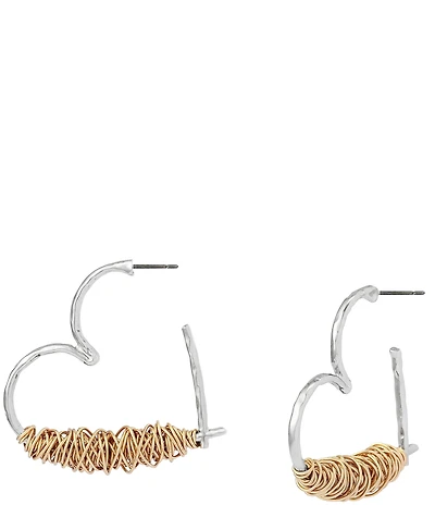 Robert Lee Morris Soho Heart Medium Hoop Earrings