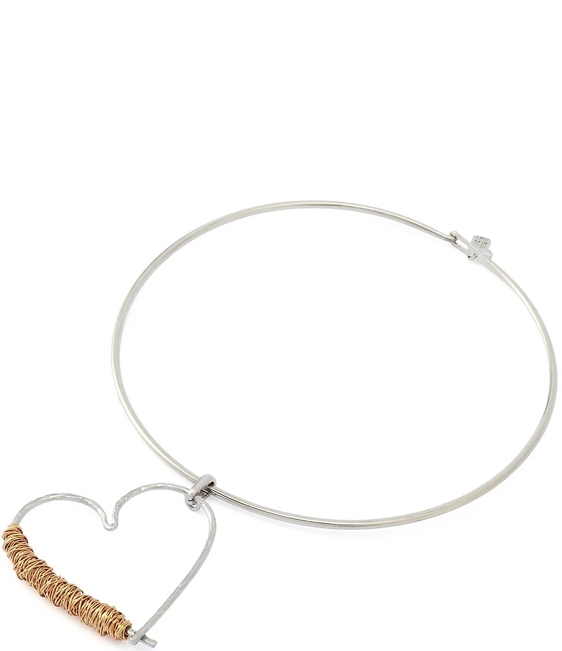 Robert Lee Morris Soho Heart Pendant Wire Collar Necklace