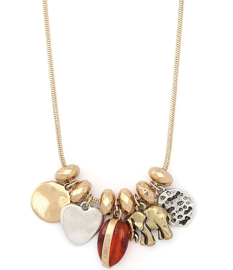 Robert Lee Morris Soho Heirloom Charms Bib Short Pendant Necklace