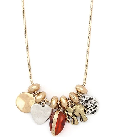 Robert Lee Morris Soho Heirloom Charms Bib Short Pendant Necklace