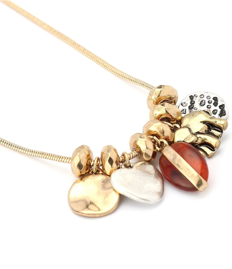 Robert Lee Morris Soho Heirloom Charms Bib Short Pendant Necklace