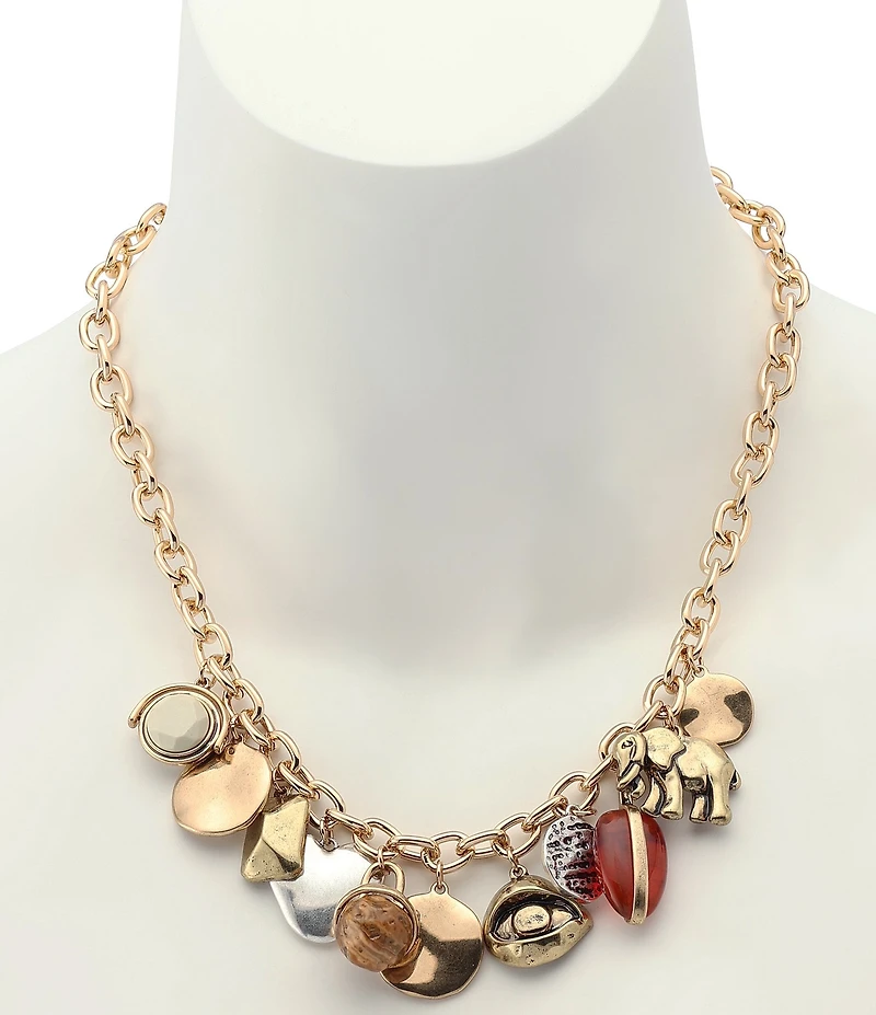 Robert Lee Morris Soho Heirloom Charms Collar Statement Necklace